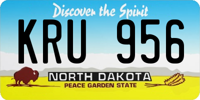 ND license plate KRU956