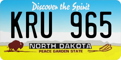 ND license plate KRU965