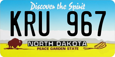 ND license plate KRU967