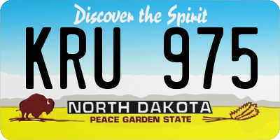 ND license plate KRU975