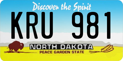 ND license plate KRU981