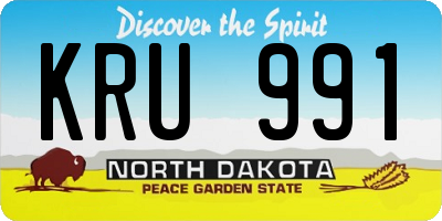 ND license plate KRU991