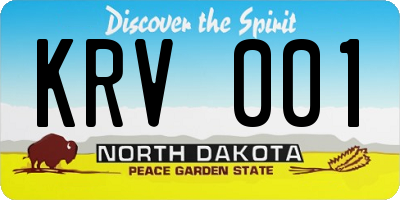 ND license plate KRV001