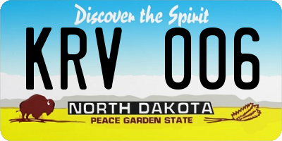 ND license plate KRV006
