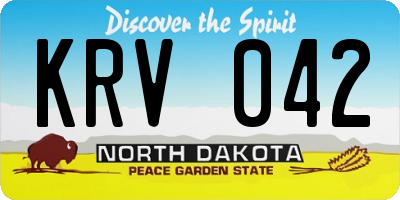 ND license plate KRV042