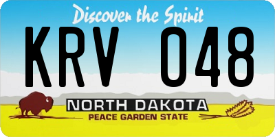 ND license plate KRV048