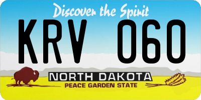 ND license plate KRV060