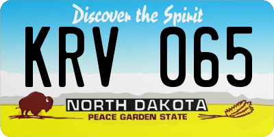 ND license plate KRV065