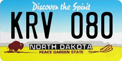 ND license plate KRV080