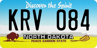 ND license plate KRV084