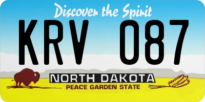 ND license plate KRV087