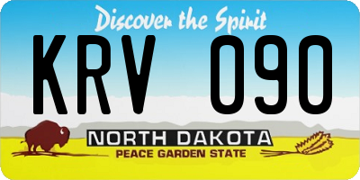 ND license plate KRV090