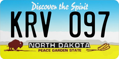 ND license plate KRV097