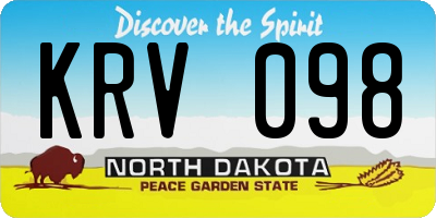 ND license plate KRV098