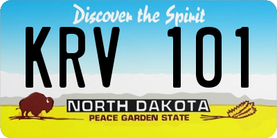ND license plate KRV101