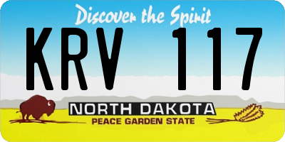 ND license plate KRV117