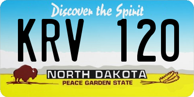 ND license plate KRV120