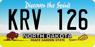 ND license plate KRV126