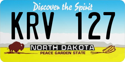 ND license plate KRV127