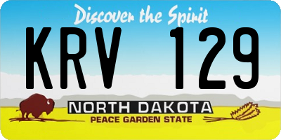 ND license plate KRV129