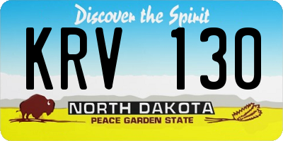 ND license plate KRV130