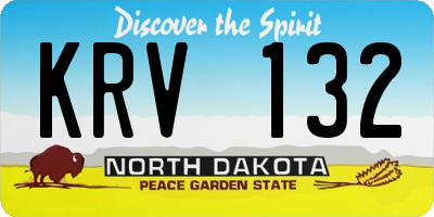 ND license plate KRV132