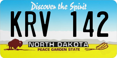 ND license plate KRV142