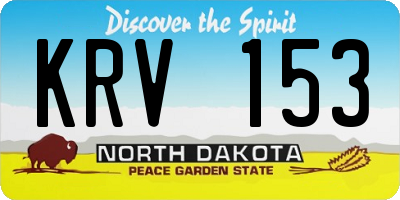ND license plate KRV153