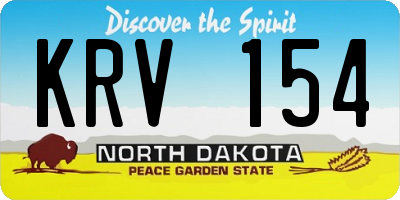 ND license plate KRV154