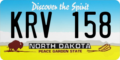 ND license plate KRV158