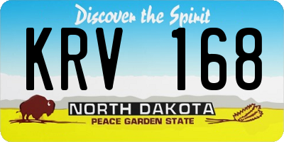 ND license plate KRV168