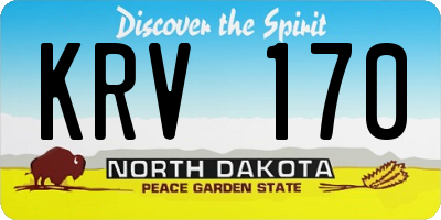 ND license plate KRV170