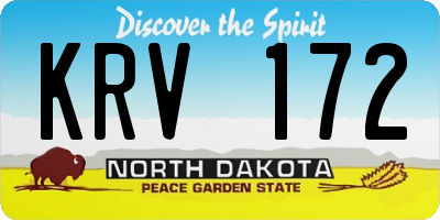ND license plate KRV172