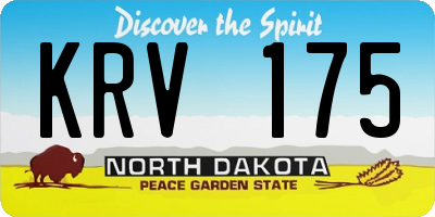 ND license plate KRV175