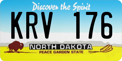 ND license plate KRV176