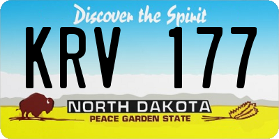 ND license plate KRV177