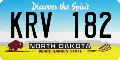 ND license plate KRV182