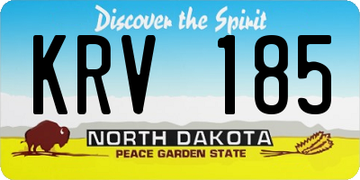 ND license plate KRV185