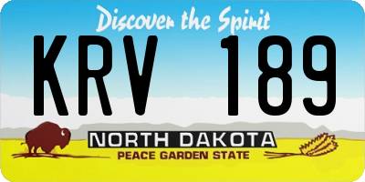 ND license plate KRV189