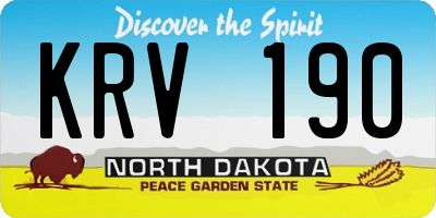 ND license plate KRV190