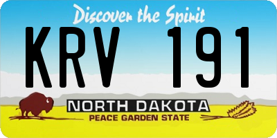 ND license plate KRV191