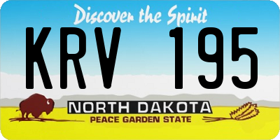 ND license plate KRV195