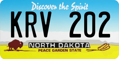 ND license plate KRV202