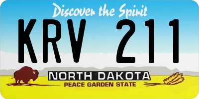 ND license plate KRV211
