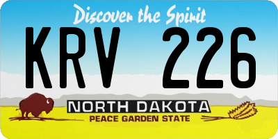 ND license plate KRV226
