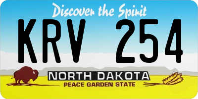 ND license plate KRV254