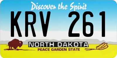 ND license plate KRV261