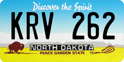 ND license plate KRV262