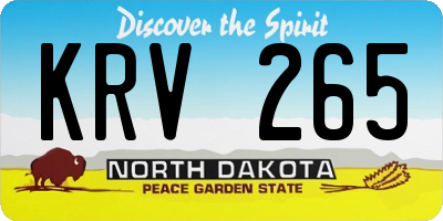 ND license plate KRV265