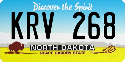 ND license plate KRV268